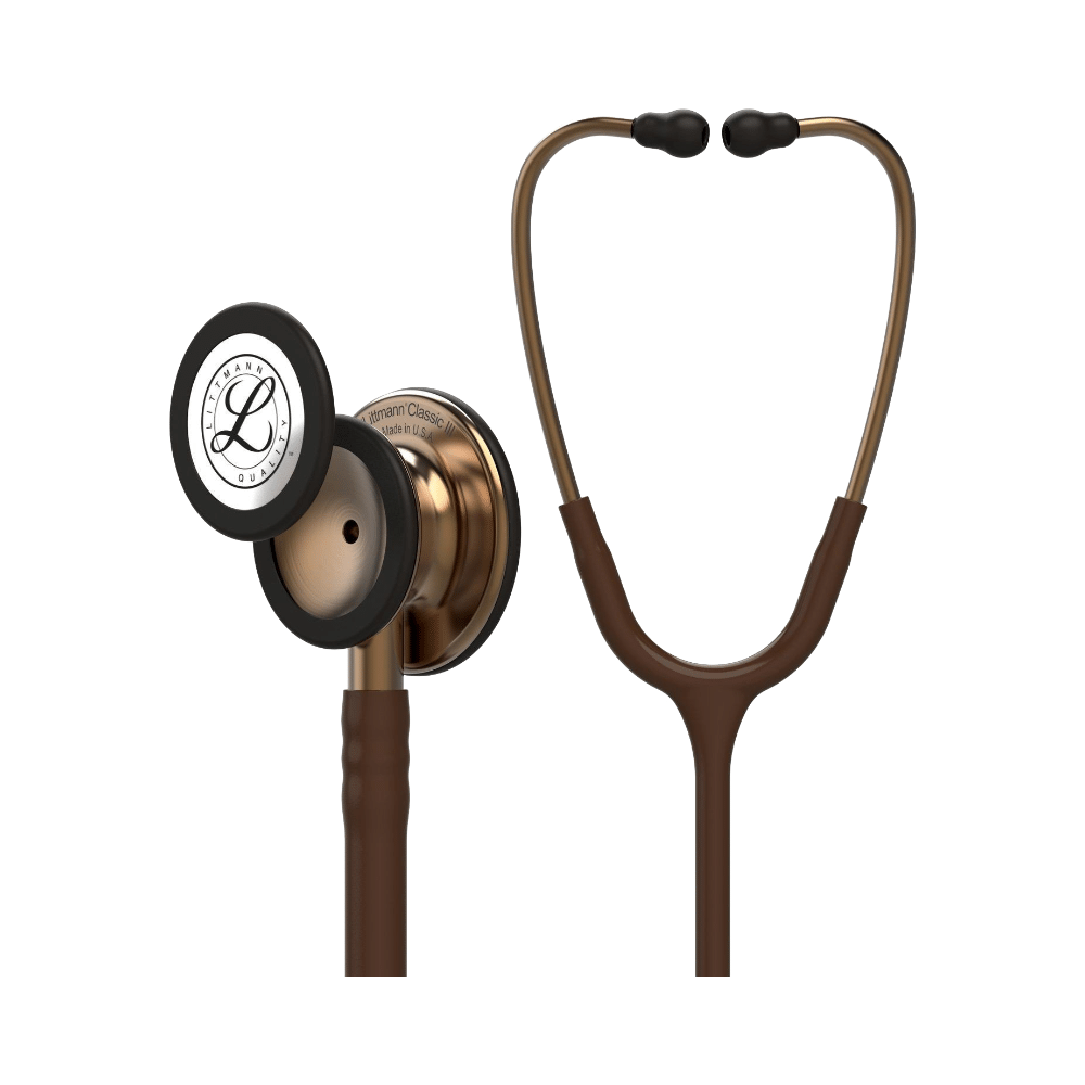 3M Littmann 5809 Classic III Stethoscope, Copper-Finish Chestpiece, Chocolate Tube, 27 Inch - Image 3