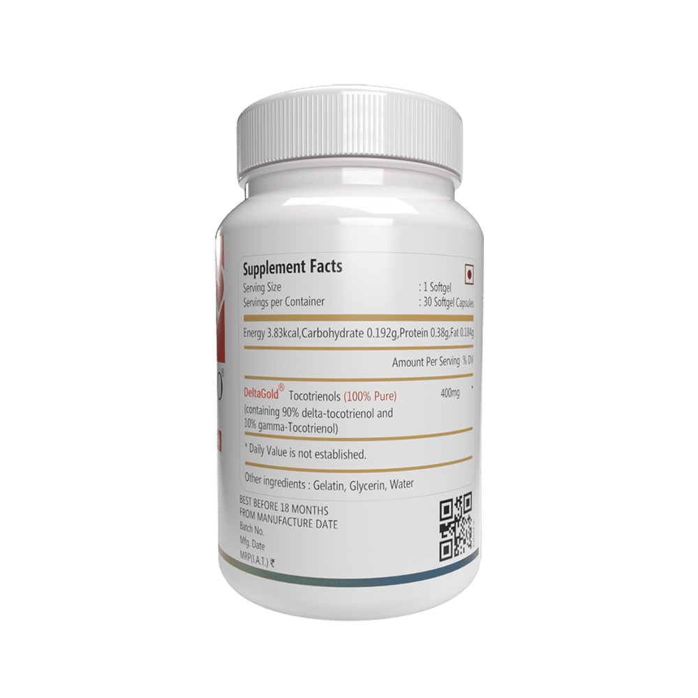 Delta Gold Eannatto Tocotrienols 400mg Softgel Capsules - Image 3