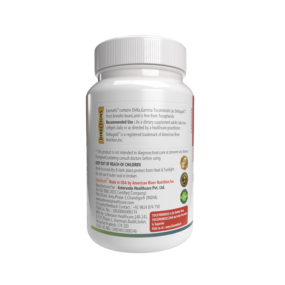 Delta Gold Eannatto Tocotrienols 400mg Softgel Capsules - Image 2