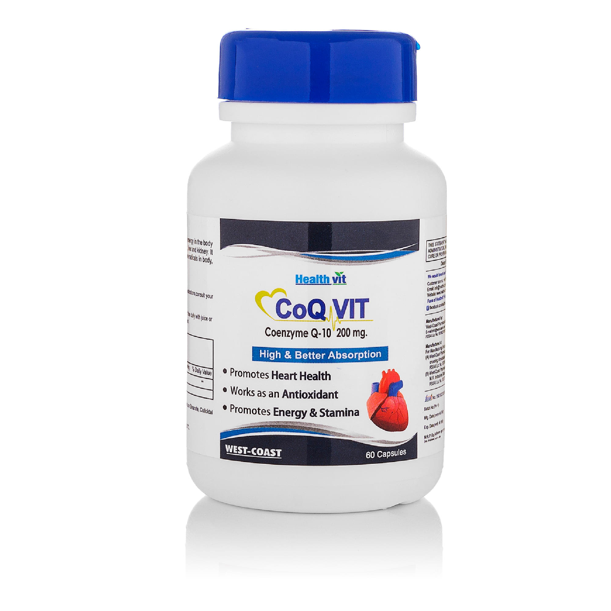 HealthVit Co-Qvit 200mg | For Energy, Stamina, Heart Health & Antioxidant Support | Capsule - Image 1