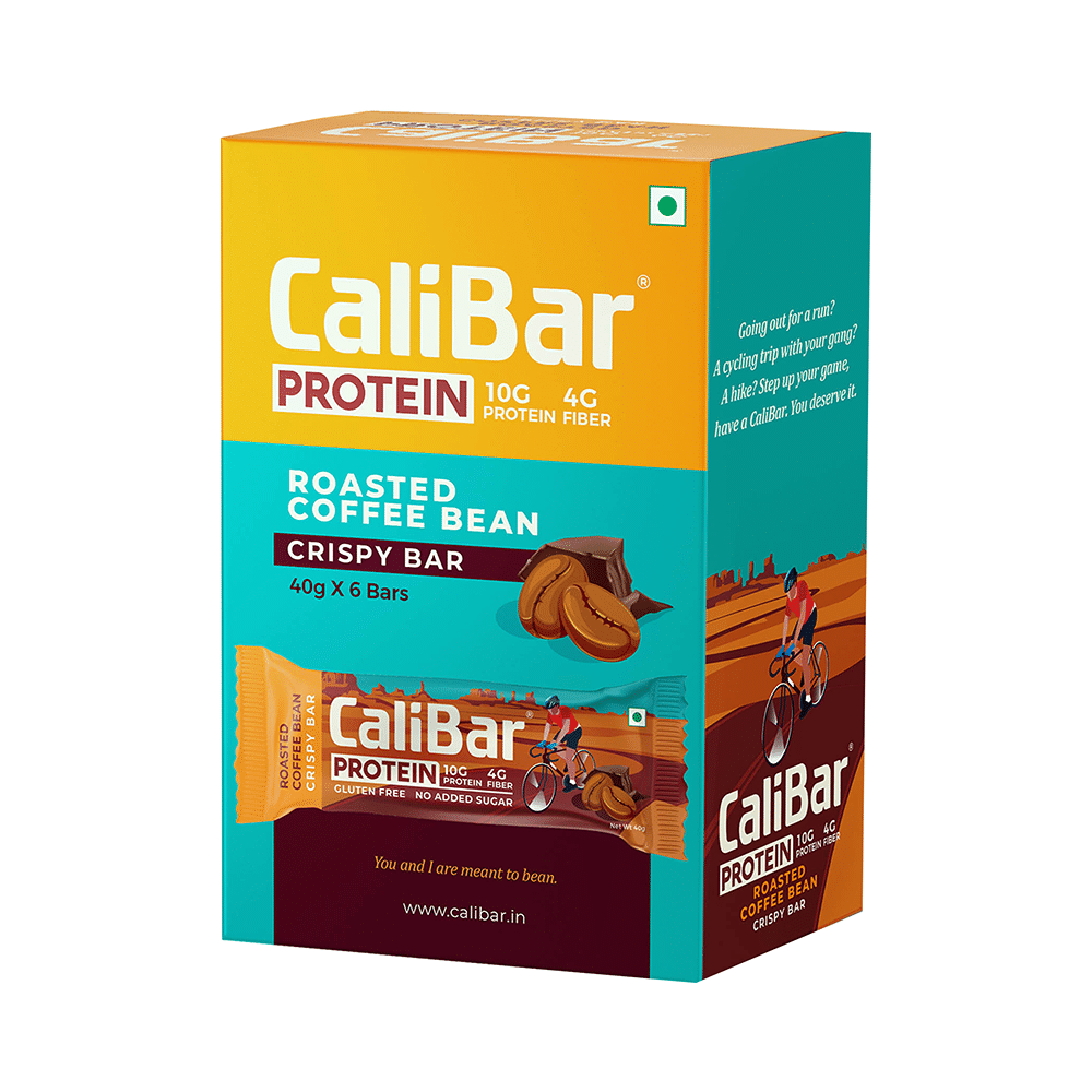 CaliBar Protein Crispy Bar (40gm Each) Roasted Coffee Bean - Image 1