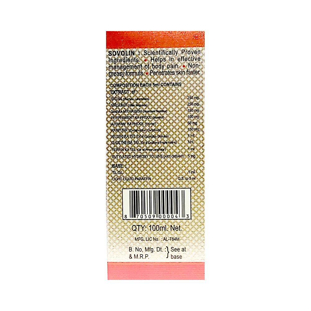Sovolin Anti Arthritic Pain Relief Oil (100ml Each) - Image 2
