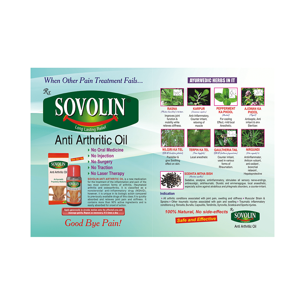 Sovolin Anti Arthritic Pain Relief Oil (100ml Each) - Image 5