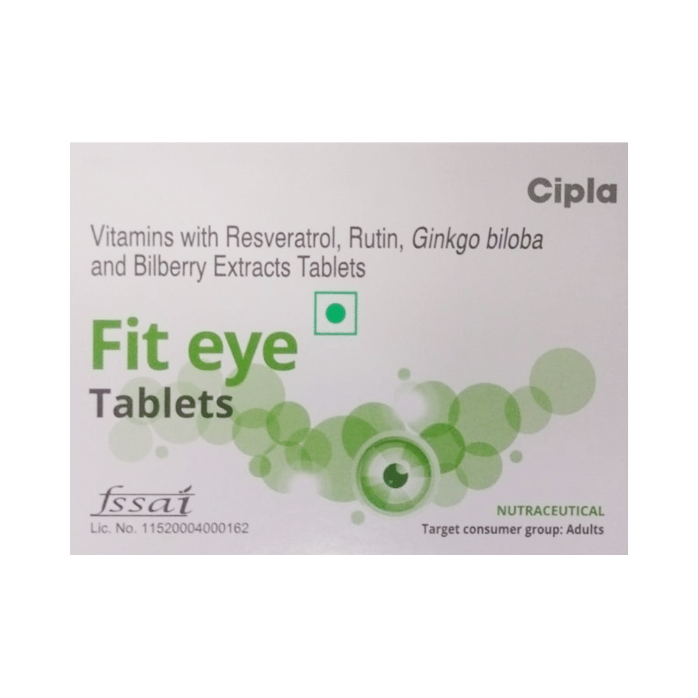 Fit Eye Tablet with Vitamins, Resveratrol, Rutin, Ginkgo Biloba & Bilberry Extracts - Image 1