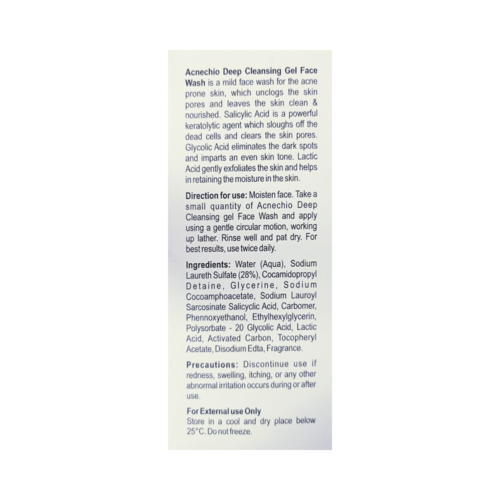Acnechio Deep Cleansing Gel Face Wash | With Salicylic & Glycolic Acid for Blemishes - Image 2
