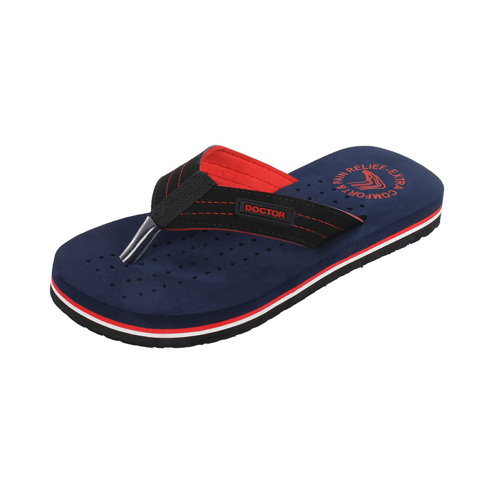 Doctor Extra Soft D28 Orthopaedic and Diabetic Super Fit Comfort Doctor Slipper, Flip-Flop, Cushion, Slides and House Slipper for Men Navy/Red 10 - Image 8