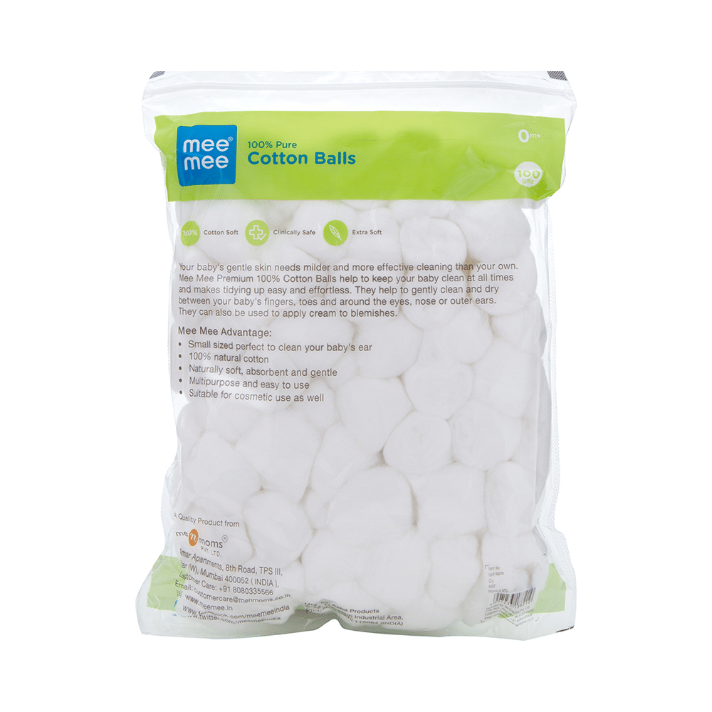 Mee Mee 100% Pure Cotton Balls (100gm Each) - Image 2