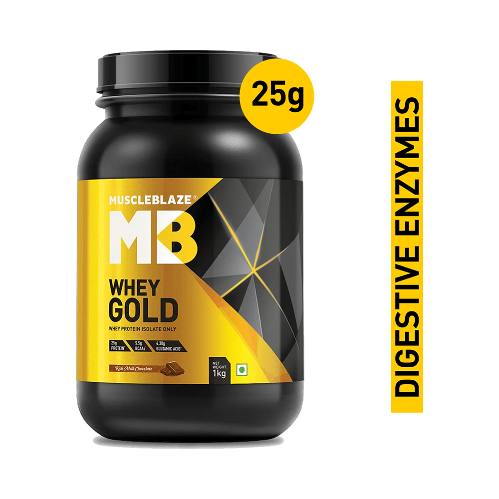 MuscleBlaze Whey Gold 100% Whey Protein Isolate | With Digestive Enzymes | Powder for Muscle Synthesis | Flavour Powder Rich Milk Chocolate - Image 3