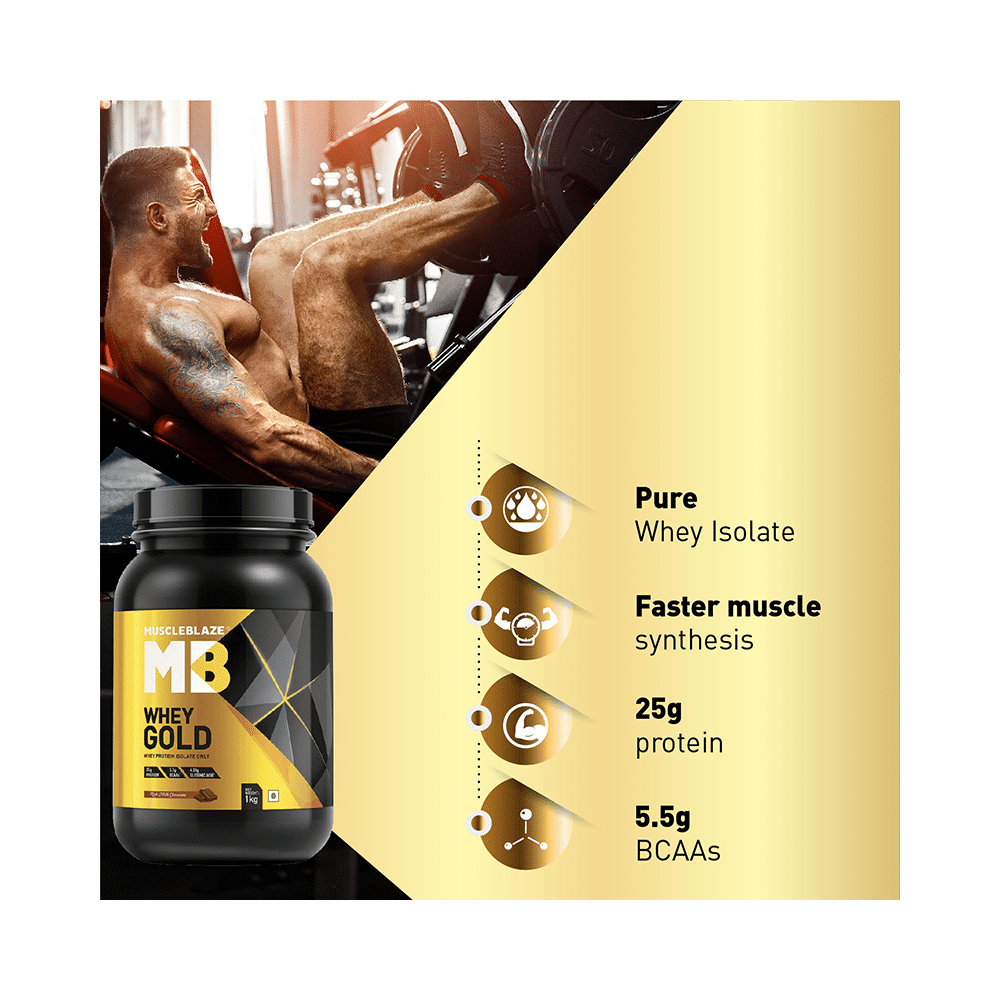 MuscleBlaze Whey Gold 100% Whey Protein Isolate | With Digestive Enzymes | Powder for Muscle Synthesis | Flavour Powder Rich Milk Chocolate - Image 6