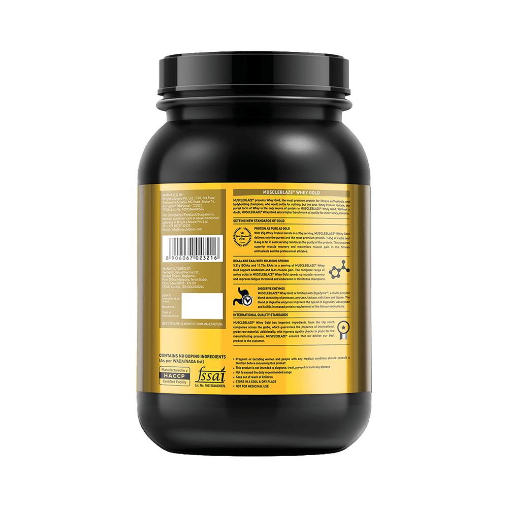 MuscleBlaze Whey Gold 100% Whey Protein Isolate | With Digestive Enzymes | Powder for Muscle Synthesis | Flavour Powder Rich Milk Chocolate - Image 2