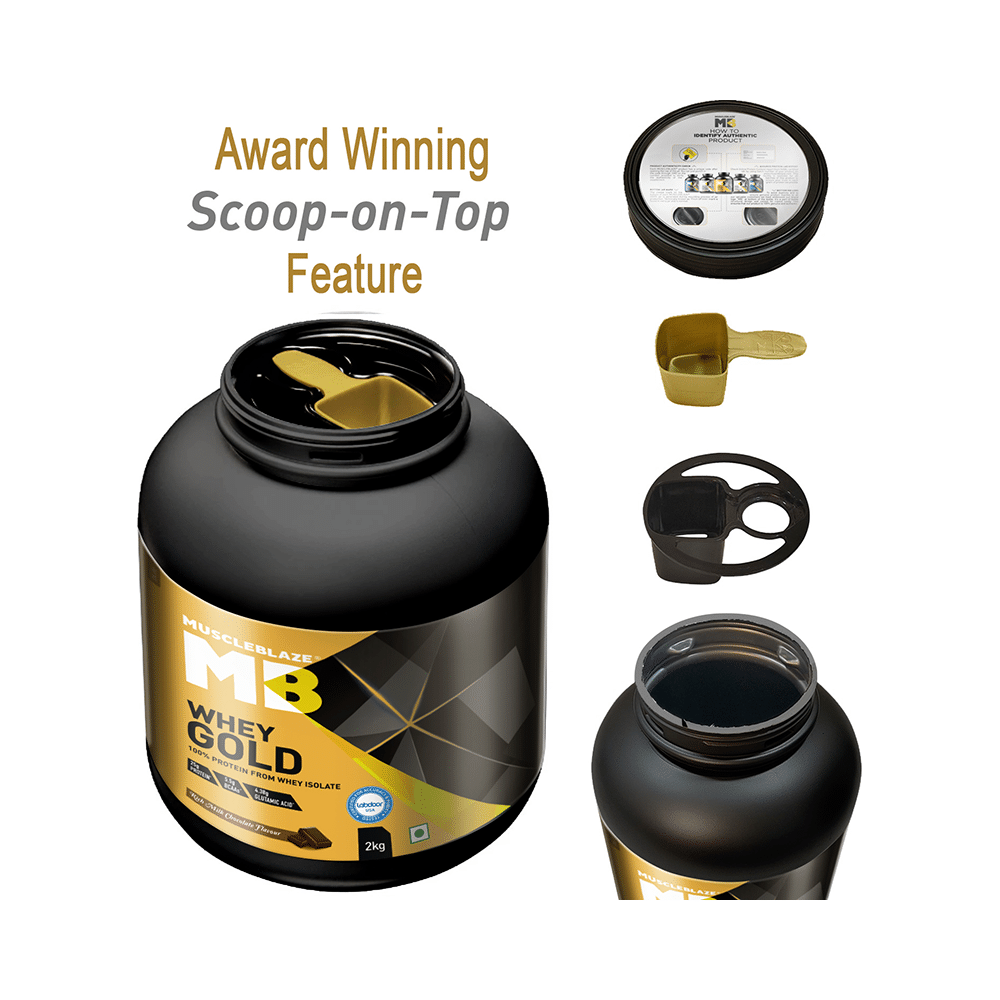 MuscleBlaze Whey Gold 100% Whey Protein Isolate | With Digestive Enzymes | Powder for Muscle Synthesis | Flavour Powder Rich Milk Chocolate - Image 9