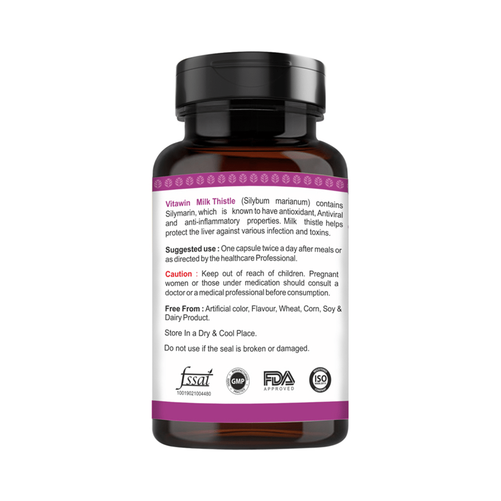 Vitawin Milk Thistle 500mg Vegetarian Capsule - Image 4
