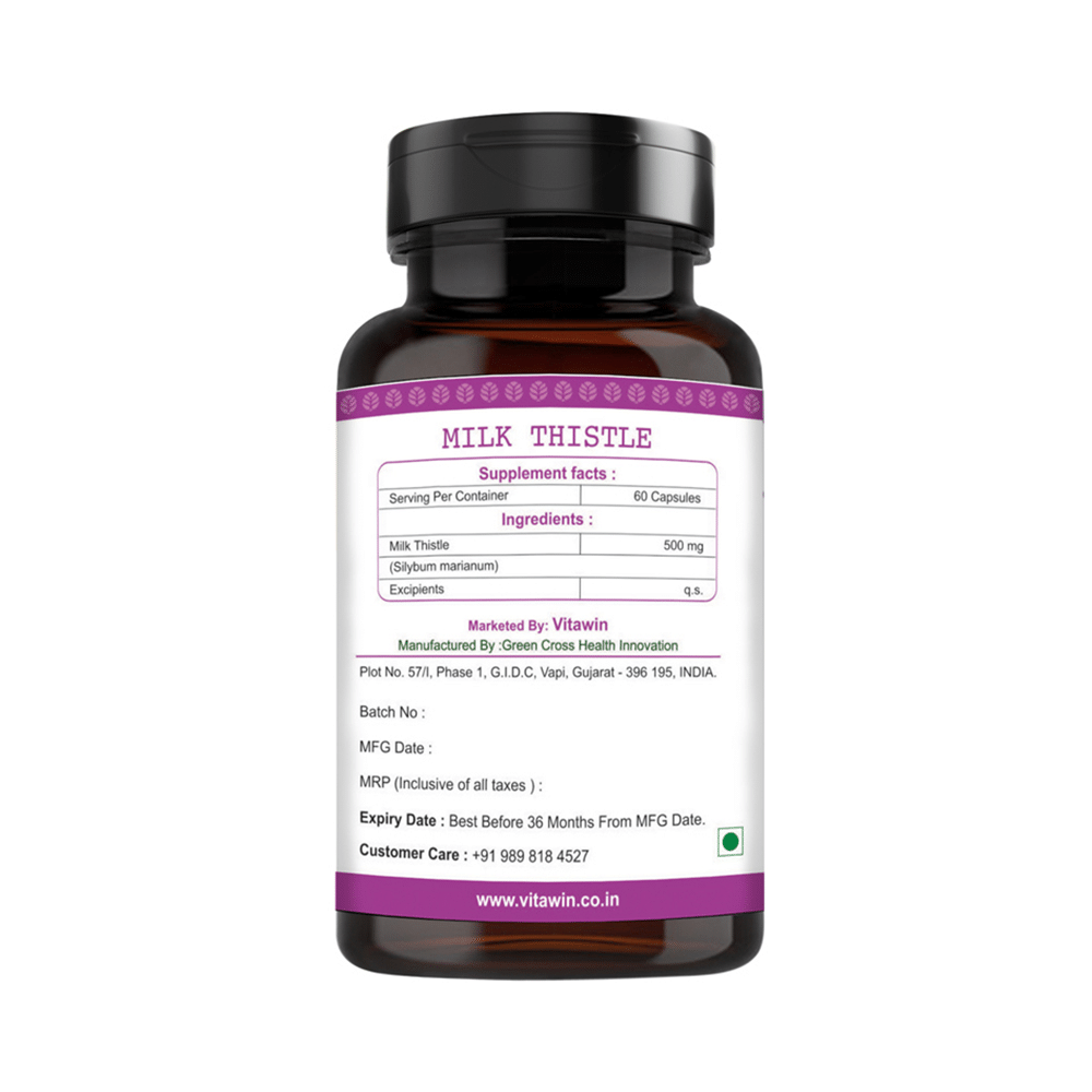 Vitawin Milk Thistle 500mg Vegetarian Capsule - Image 5