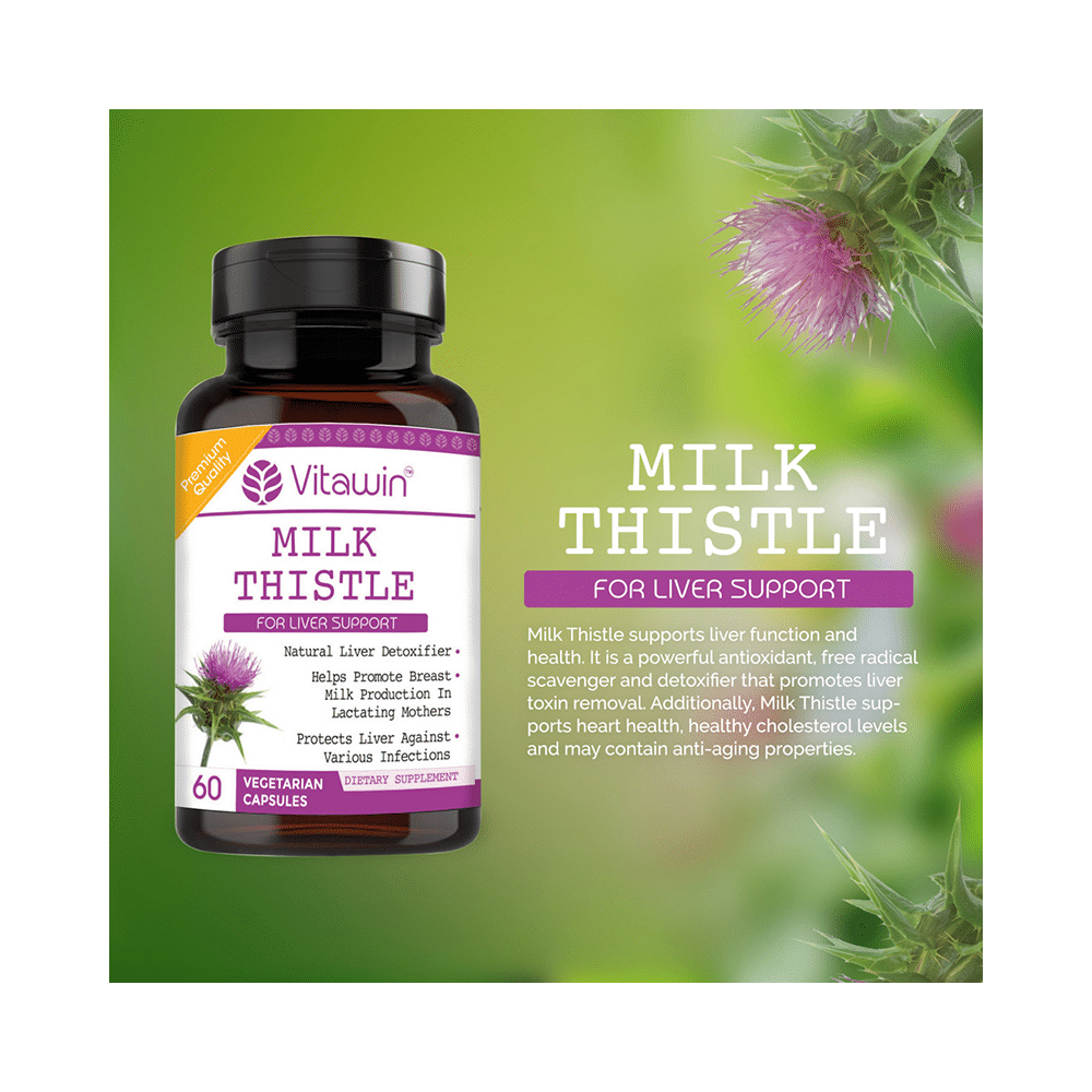 Vitawin Milk Thistle 500mg Vegetarian Capsule - Image 2