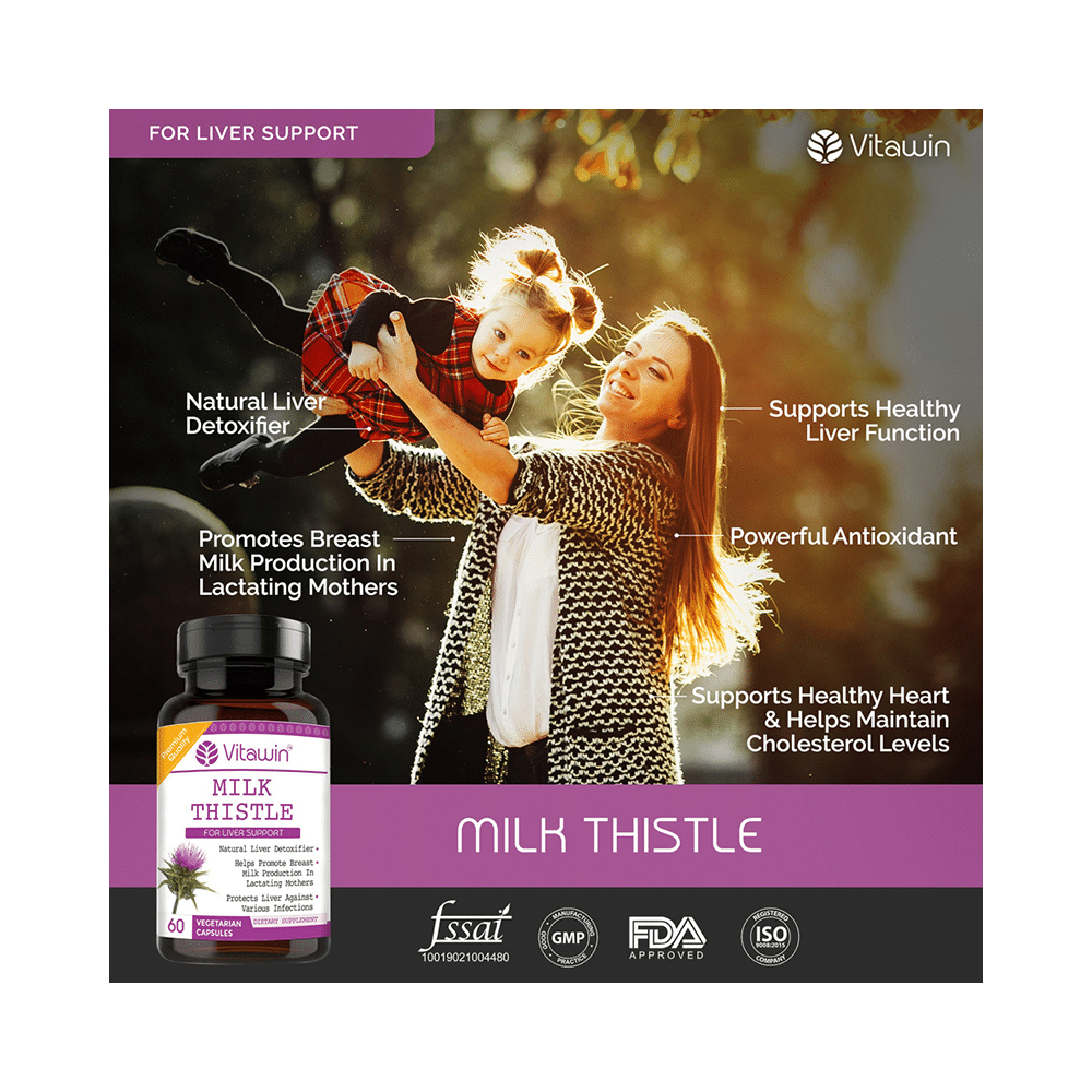 Vitawin Milk Thistle 500mg Vegetarian Capsule - Image 3