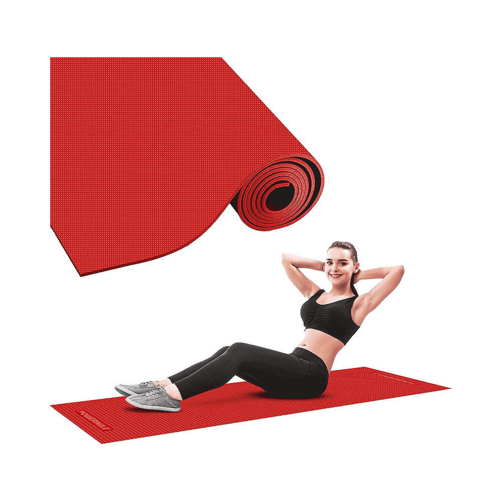 Powermax Fitness YE6-1.1 Thick Premium Exercise Yoga Mat 6mm Red - Image 2