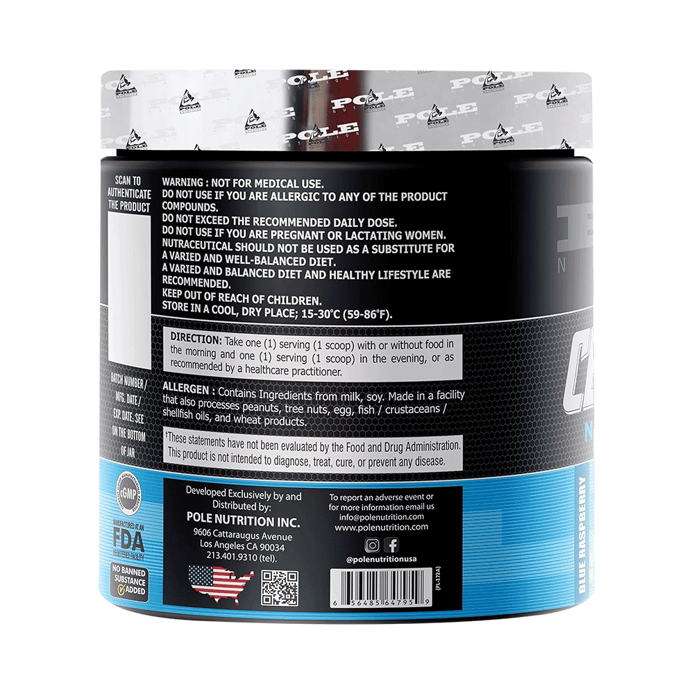 Pole Nutrition CLA + Carnitine Powder Blue Raspberry - Image 3