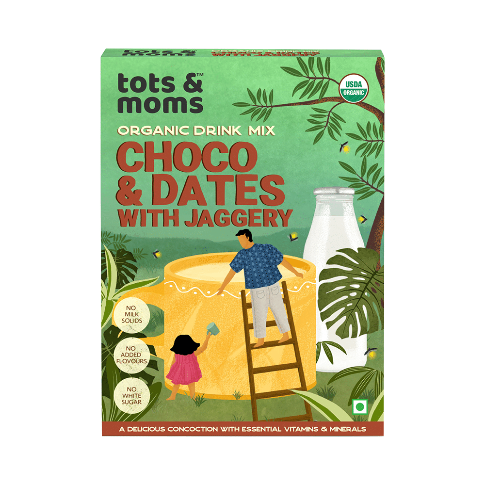 Tots and Moms Organic Drink Mix 1 Year+ Choco & Dates with Jaggery - Image 1