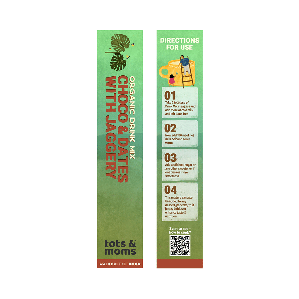Tots and Moms Organic Drink Mix 1 Year+ Choco & Dates with Jaggery - Image 3