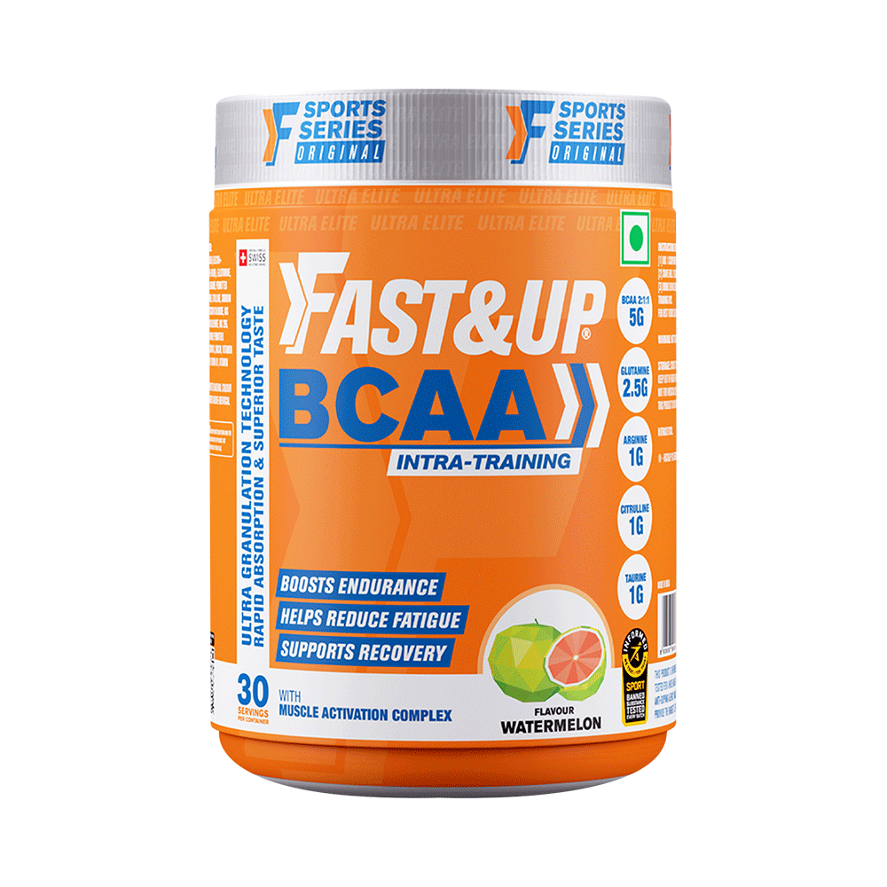 Fast&Up BCAA 2:1:1 (Leucine, Isoleucine & Valine) | For Lean Muscles & Recovery | Flavour Watermelon - Image 1