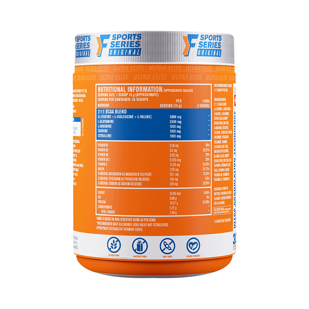 Fast&Up BCAA 2:1:1 (Leucine, Isoleucine & Valine) | For Lean Muscles & Recovery | Flavour Watermelon - Image 2