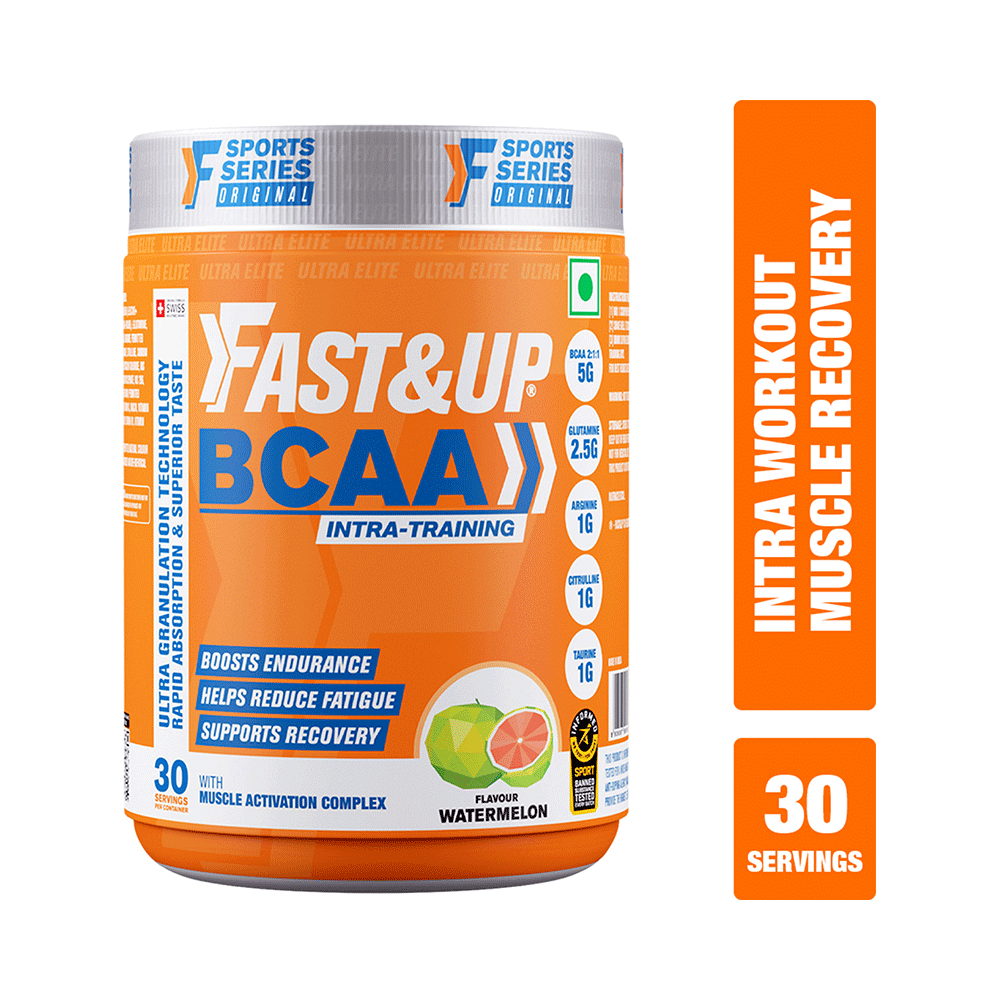 Fast&Up BCAA 2:1:1 (Leucine, Isoleucine & Valine) | For Lean Muscles & Recovery | Flavour Watermelon - Image 3