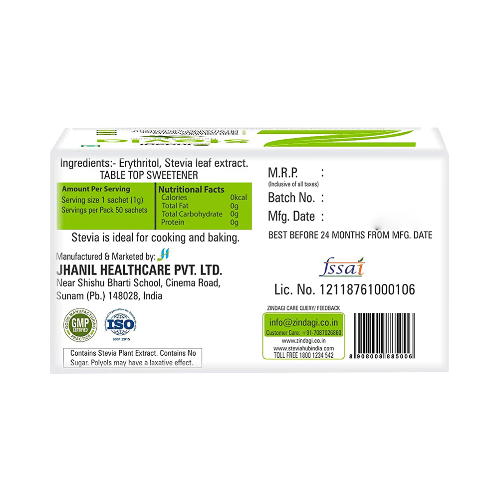 Zindagi Stevia Nature's Sweetener Sachet for Diabetics - Image 2