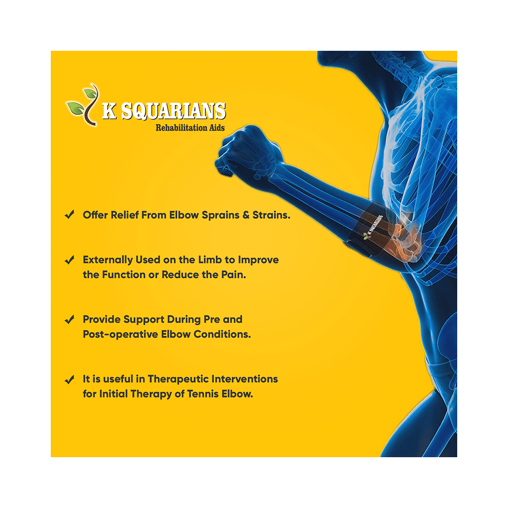K Squarians Tennis Elbow Support Medium Black - Image 2