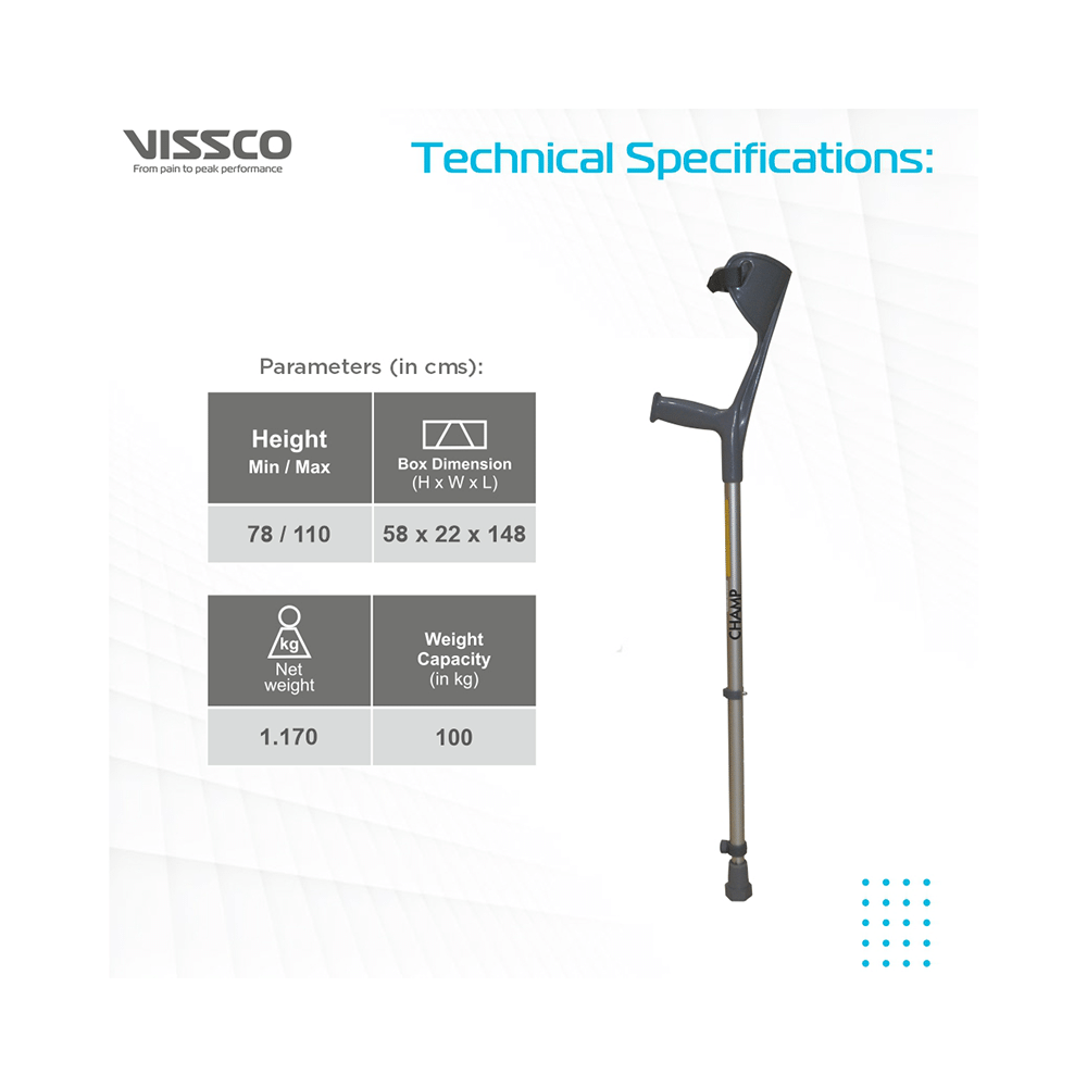 Vissco 0904CC Champ Plus Elbow Crutch Universal - Image 5