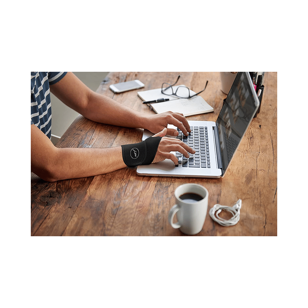 Dr. Arthritis Premium Copper Lined Wrist Support/ Strap/ Brace & Doctor Written Handbook Single Black - Image 3