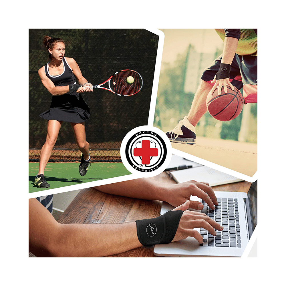 Dr. Arthritis Premium Copper Lined Wrist Support/ Strap/ Brace & Doctor Written Handbook Single Black - Image 10