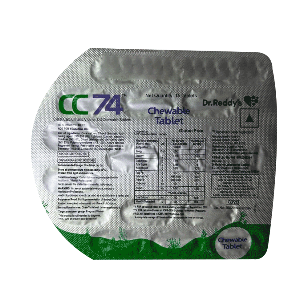 CC 74 Treats Calcium & Vitamin D3 Deficiency, Useful in Osteoporisis, Helps Keep Bones Strong - Image 1