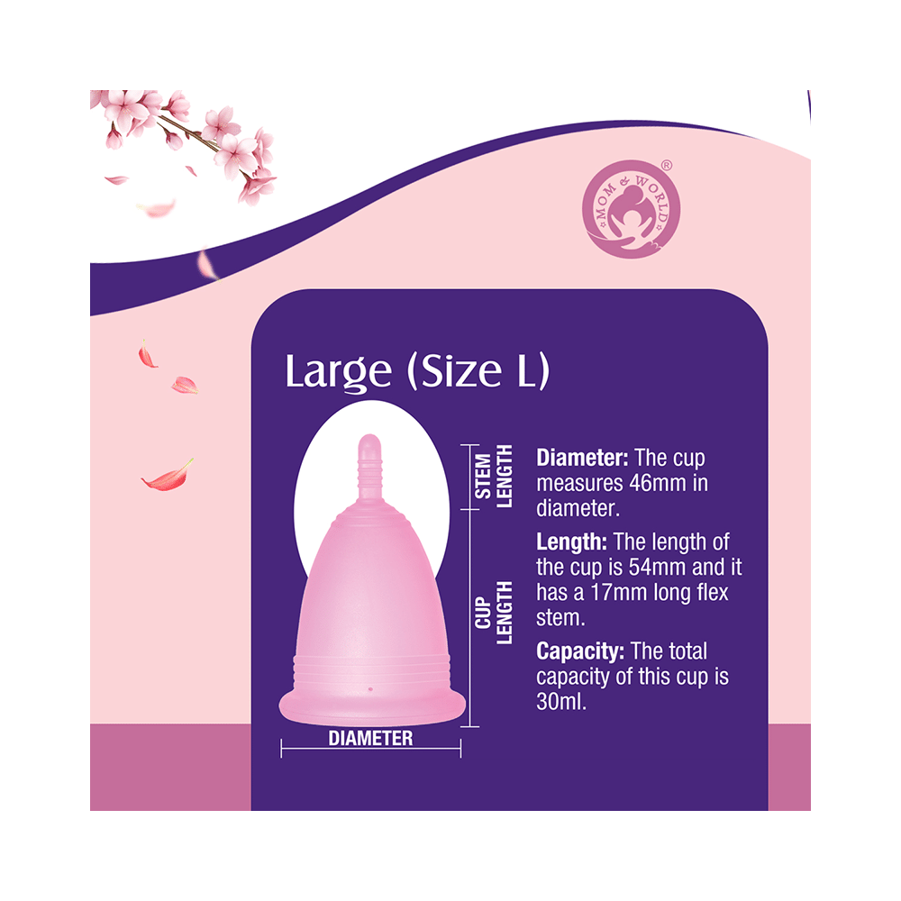 Mom & World Combo Pack of Reusable Menstrual Cup Large, Natural Hygiene Intimate Spray 100ml and Intimate Foaming Hygiene Wash 120ml - Image 5