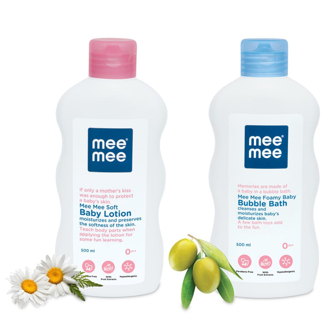 Mee Mee Combo Pack of Foamy Baby Bubble Bath and Baby Lotion (500ml Each) - Image 1