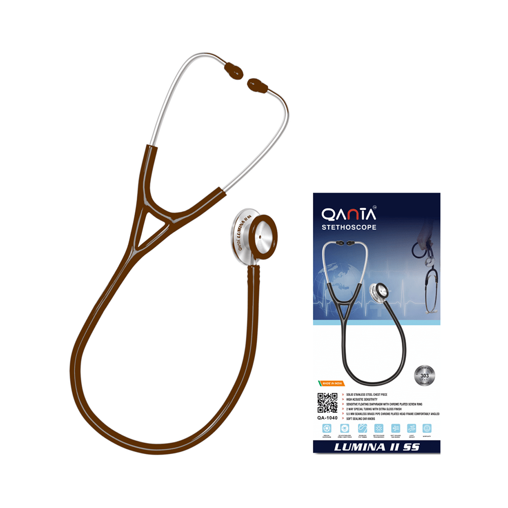 Qanta QA-1040 Stethoscope Lumina II SS With Stainless Steel Chest Piece Brown