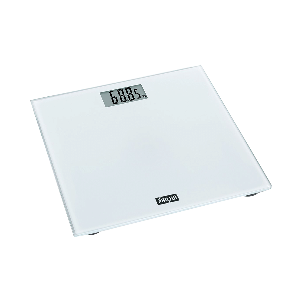 Sansui Personal Weighing Scale & Bathroom Weight Machine with Large LCD Display 180kg White