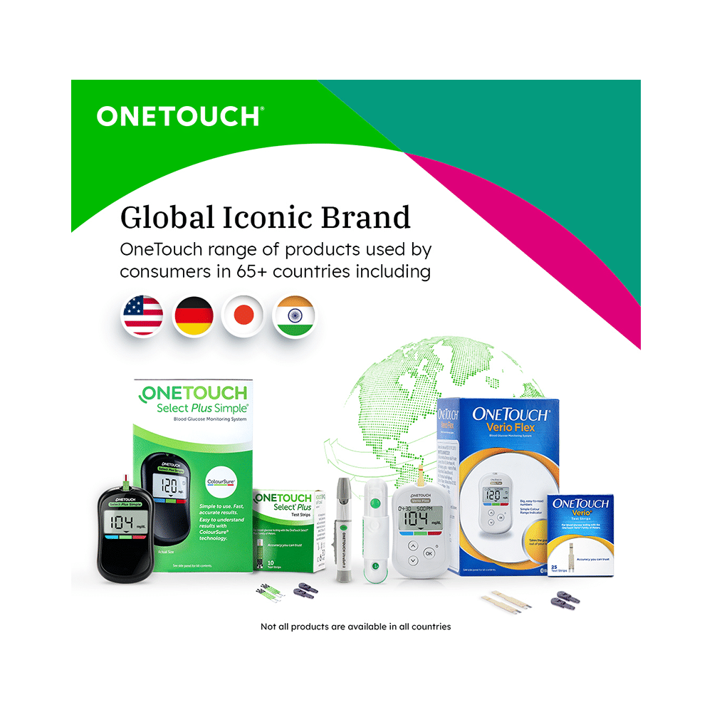 OneTouch Select Plus Combo of Simple Glucometer with 10 Free Strips & 50 Test Strips - Image 7