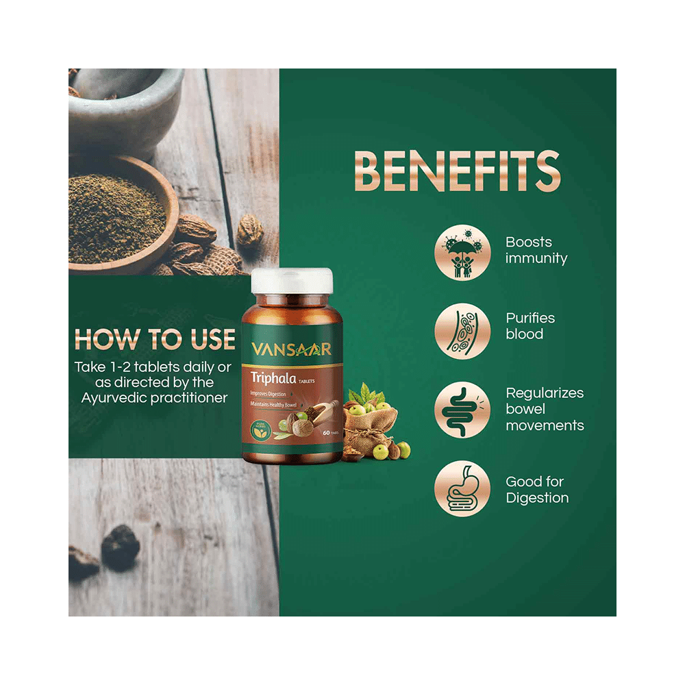 Vansaar Triphala Tablets | Supports Bowel Wellness | Relieves Constipation & Indigestion - Image 6