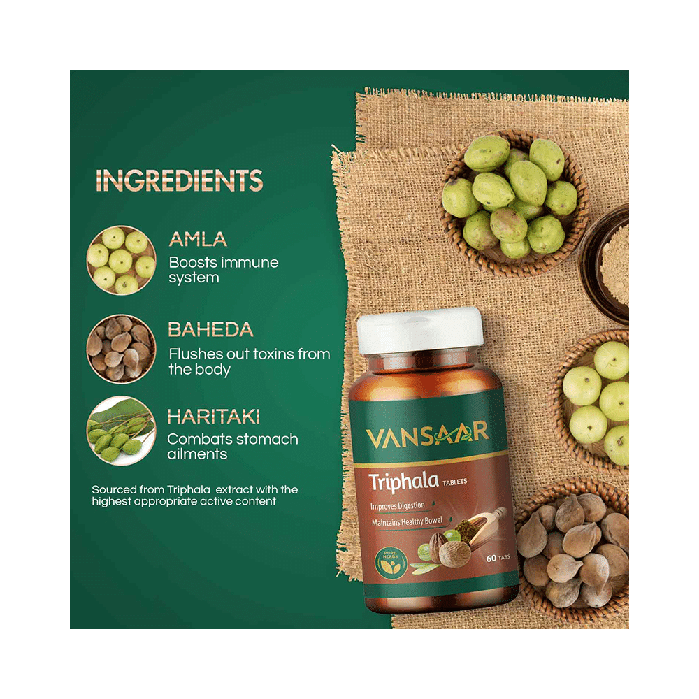 Vansaar Triphala Tablets | Supports Bowel Wellness | Relieves Constipation & Indigestion - Image 5