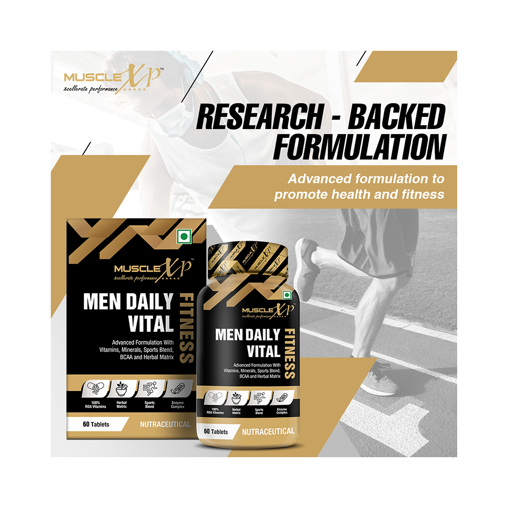 MuscleXP Men Daily Vital Fitness Advanced Formulation with Vitamins, Minerals, Sports Blend, BCAA and Herbal Matrix Tablet (60 Each) - Image 4