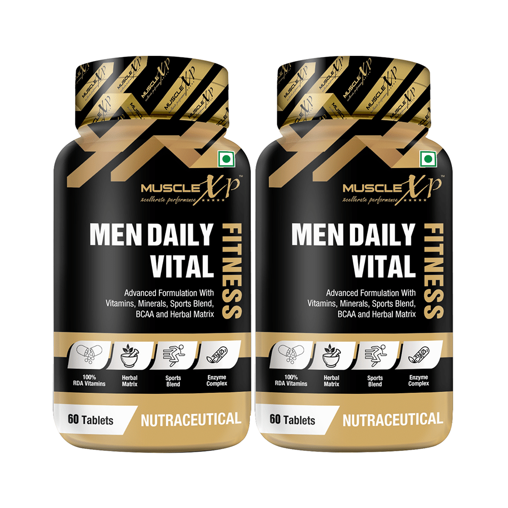 MuscleXP Men Daily Vital Fitness Advanced Formulation with Vitamins, Minerals, Sports Blend, BCAA and Herbal Matrix Tablet (60 Each) - Image 1