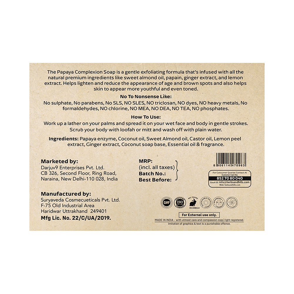 Herbs & Hills Papaya Complexion Soap - Image 2