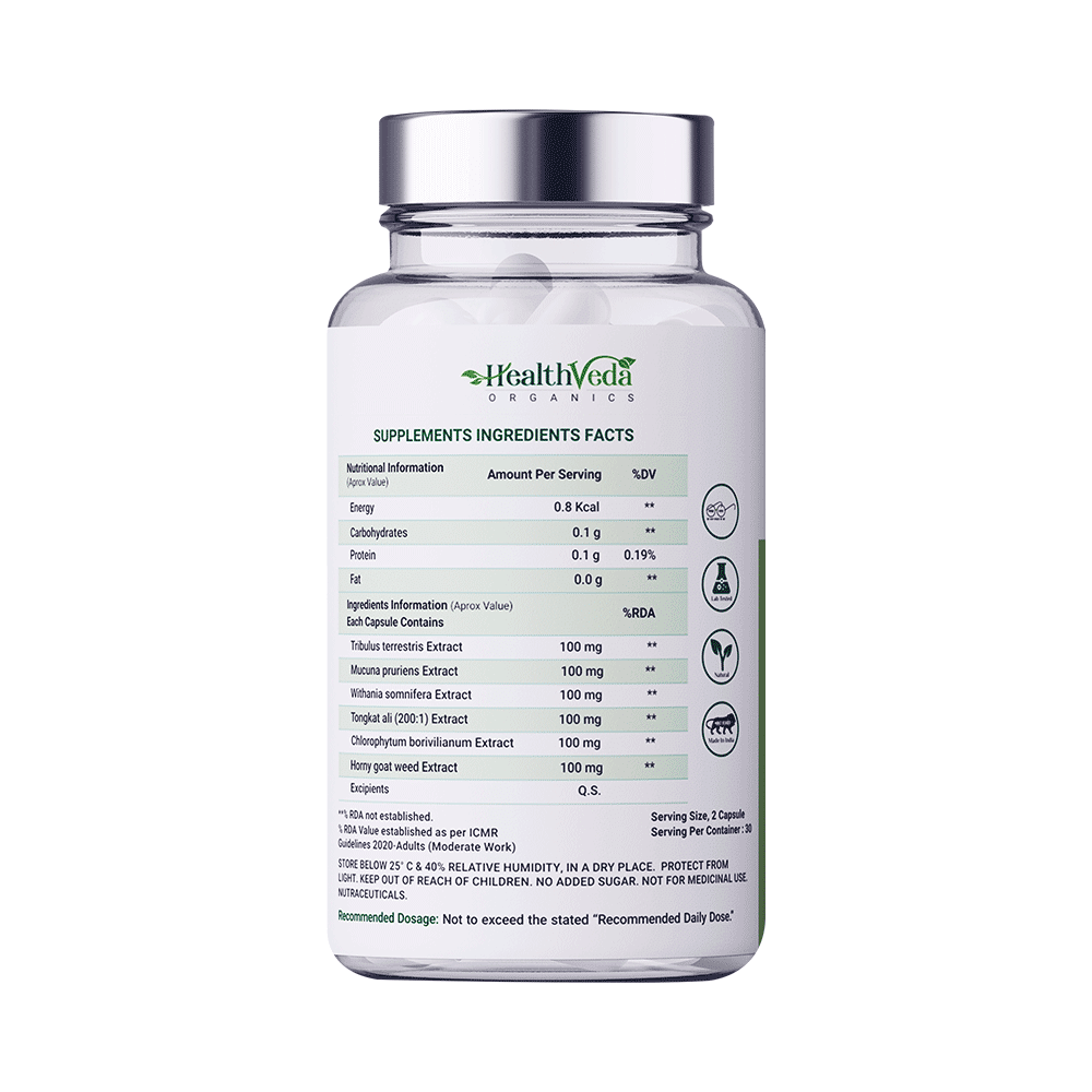 Health Veda Organics Performance Timer for Men Veg Capsule - Image 2