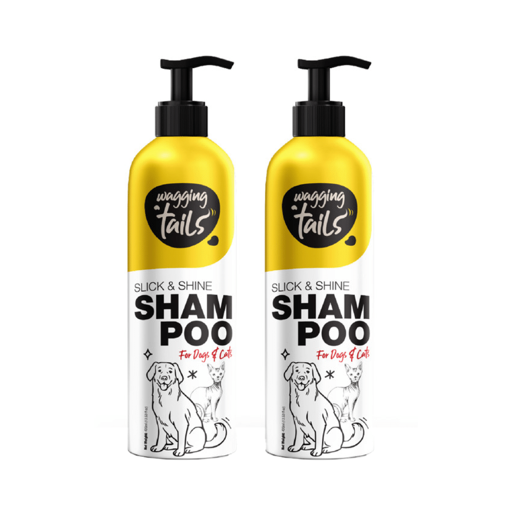 Wagging Tails Slick & Shine Shampoo for Dogs & Cats (400ml Each) - Image 1