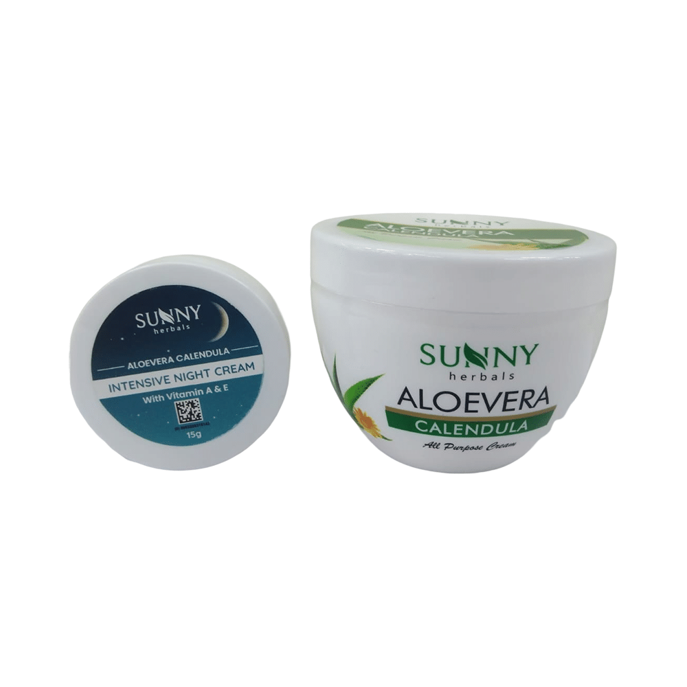 Sunny Herbals Aloevera Calendula Cream with Aloevera Calendula Intensive Night Cream Free
