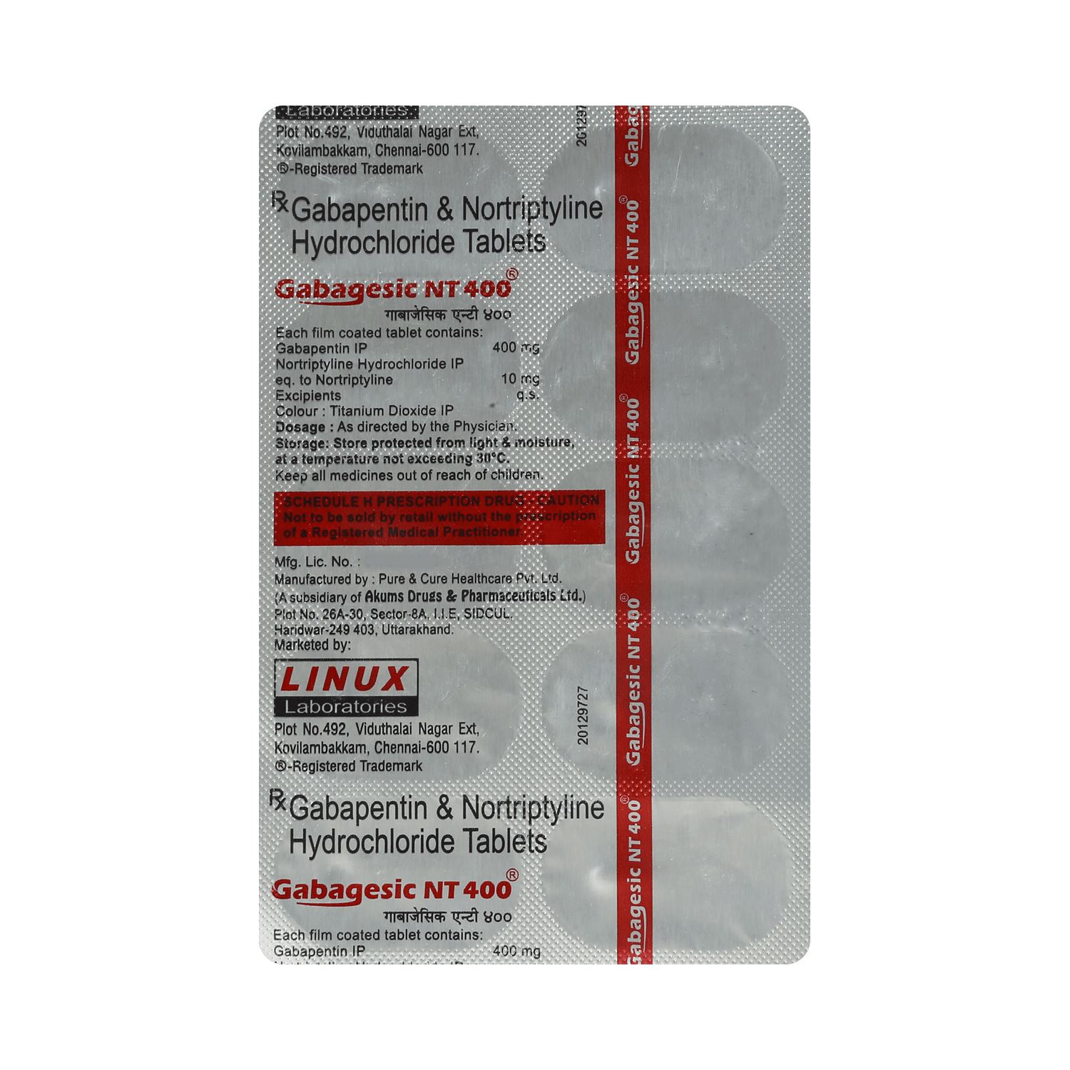 Gabagesic NT 400mg/10mg Tablet - Image 3