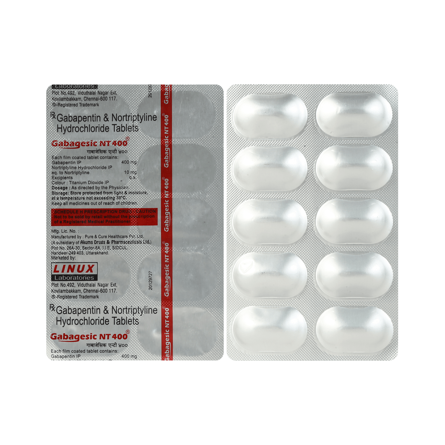 Gabagesic NT 400mg/10mg Tablet - Image 1