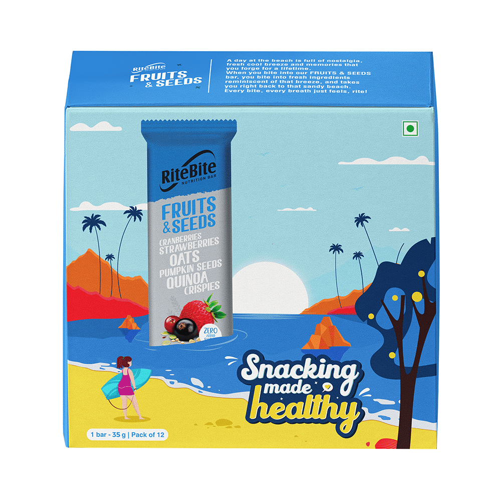 RiteBite Nutrition Bar with 4gm Protein Fruit and Seeds