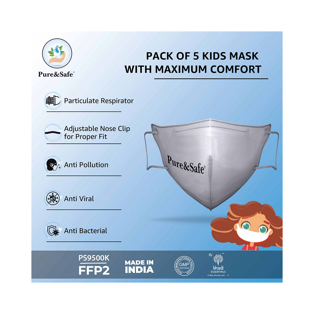 Pure & Safe Kids N95 Mask Grey - Image 3