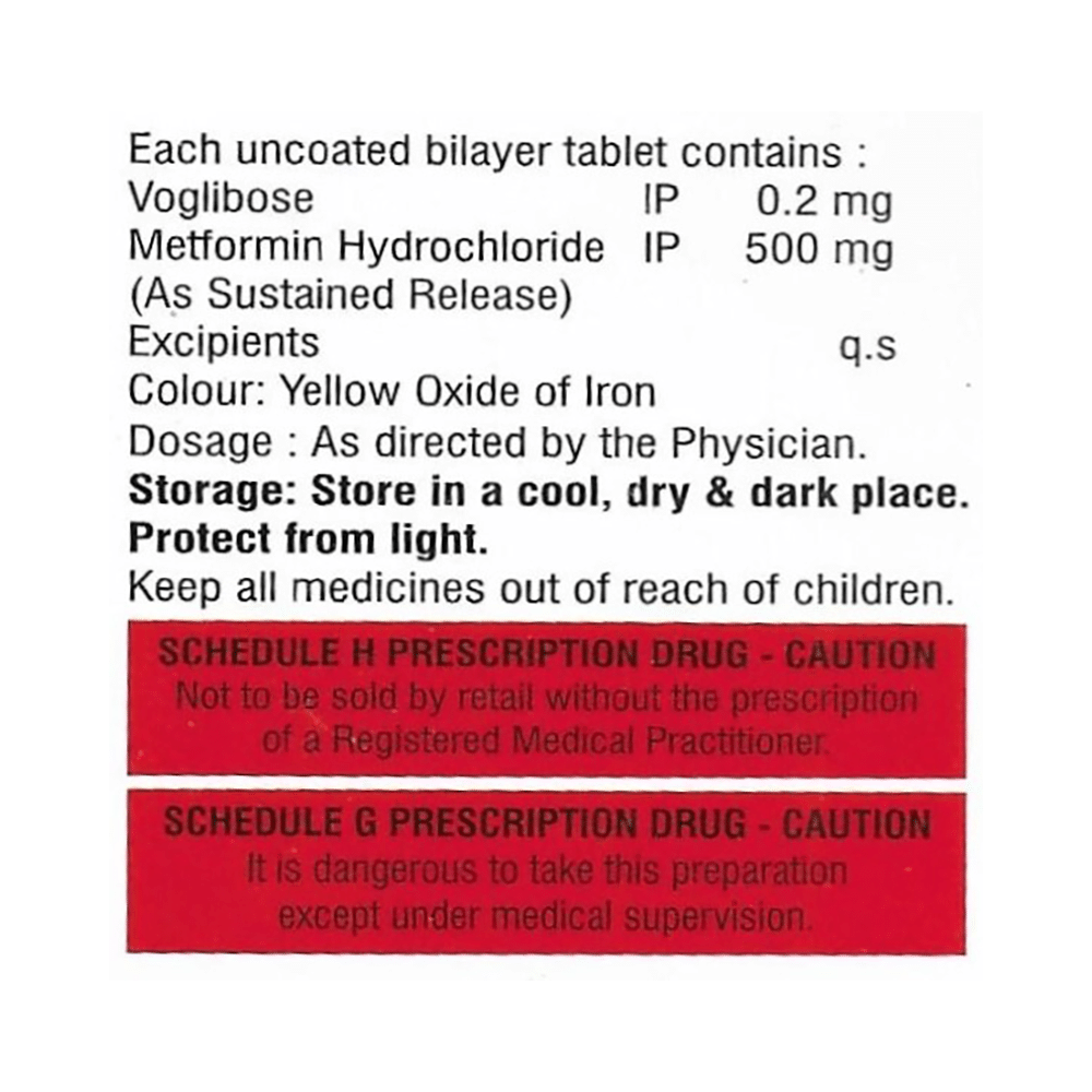 Danavish Metformin+Voglibose 500mg/0.2mg Tablet SR - Image 2